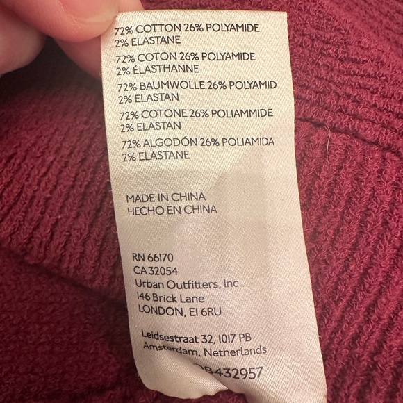 Free People Ottoman Slouchy Tunic Heavy Knit Oversized Relaxed Fit Burgundy Sz M - Picture 6 of 13